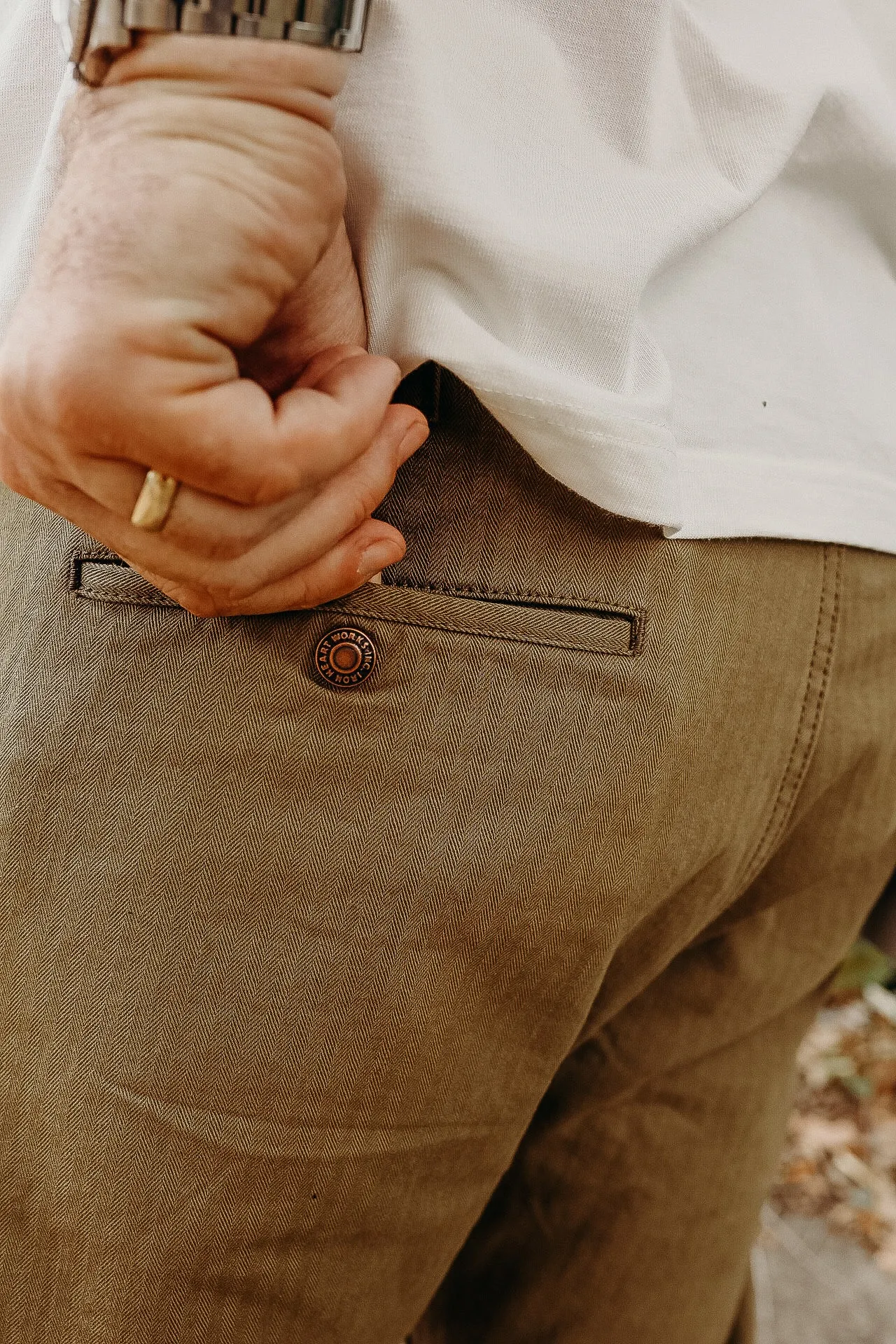 11oz Herringbone Work Pants - Khaki IH-735-KHA