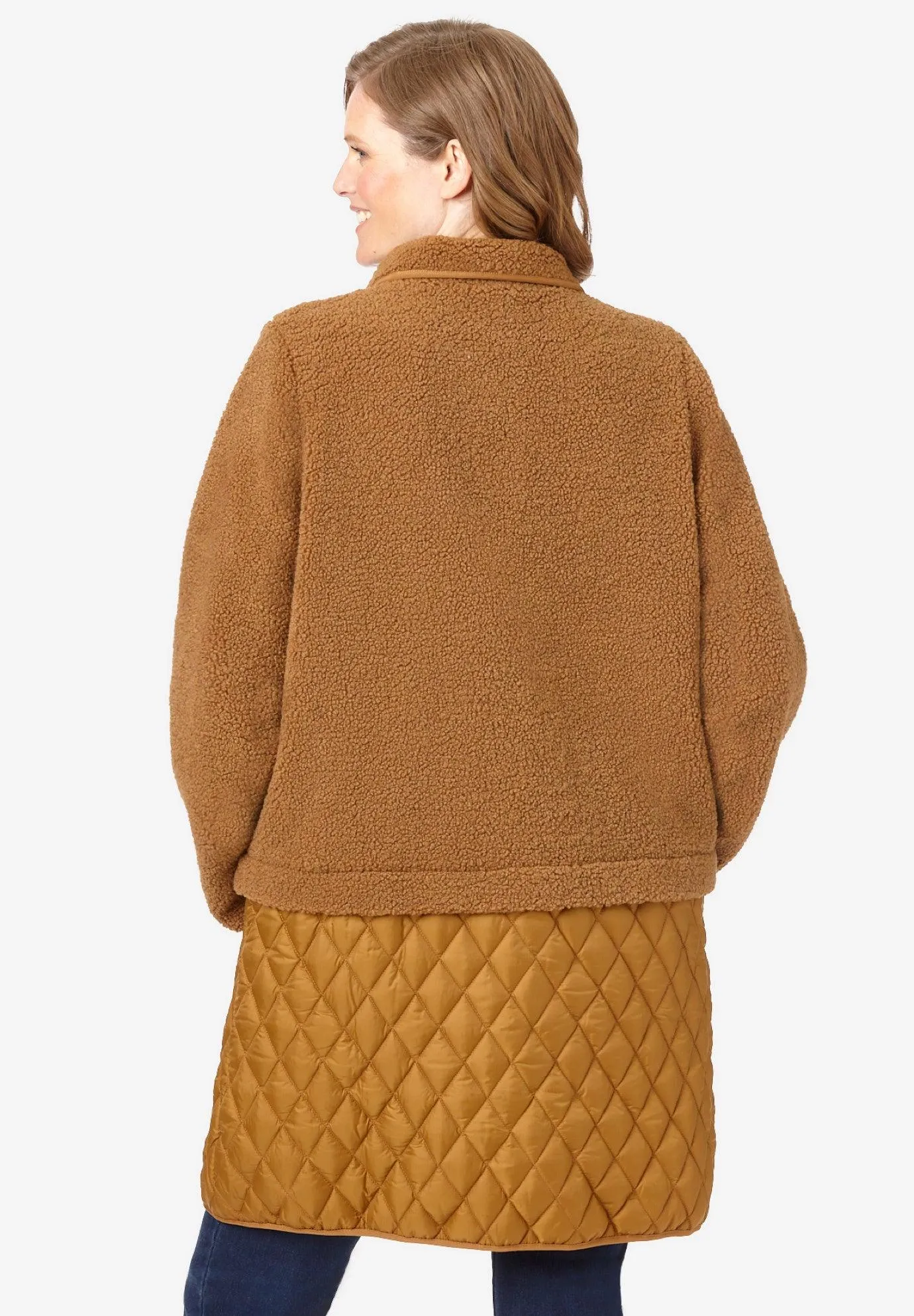 2-in-1 Zip-Off Berber/Quilted Jacket