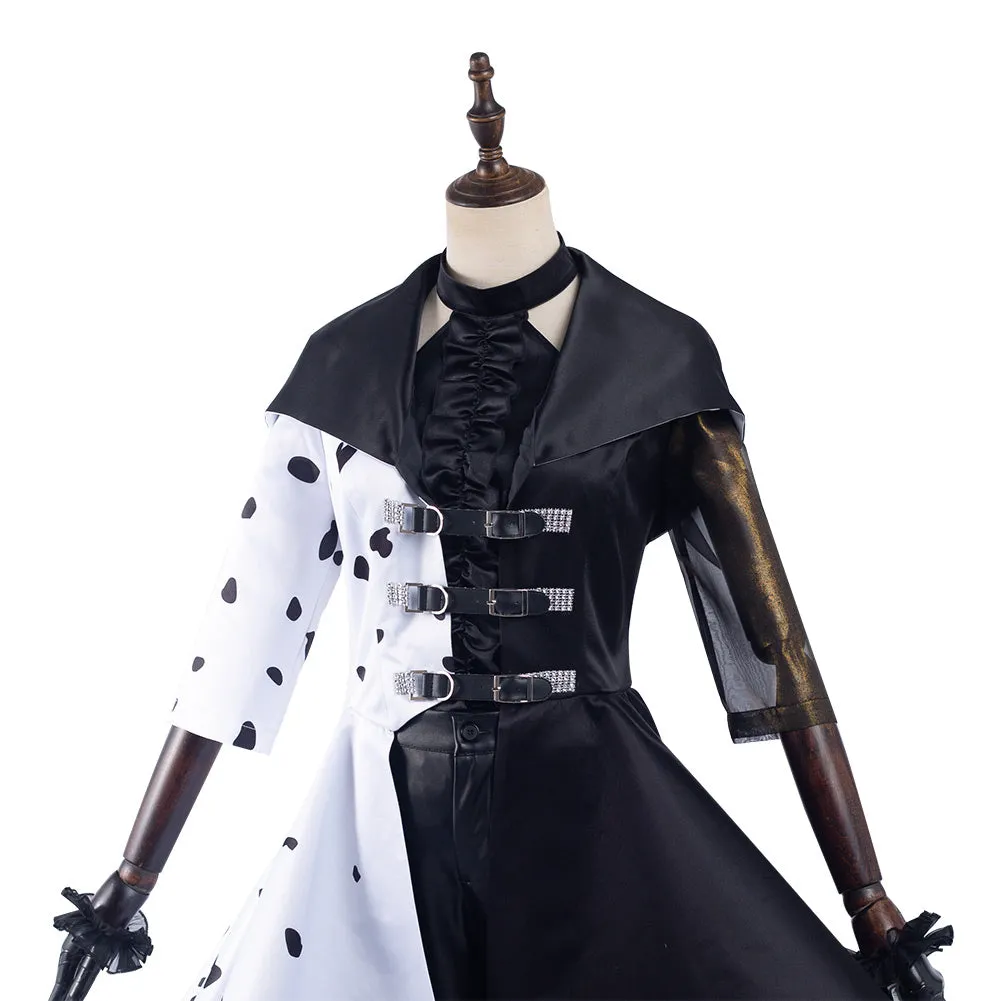 2021 Movie Cruella Cruella de Vil Halloween Carnival Suit Cosplay Costume Dress Outfits