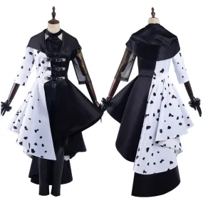2021 Movie Cruella Cruella de Vil Halloween Carnival Suit Cosplay Costume Dress Outfits