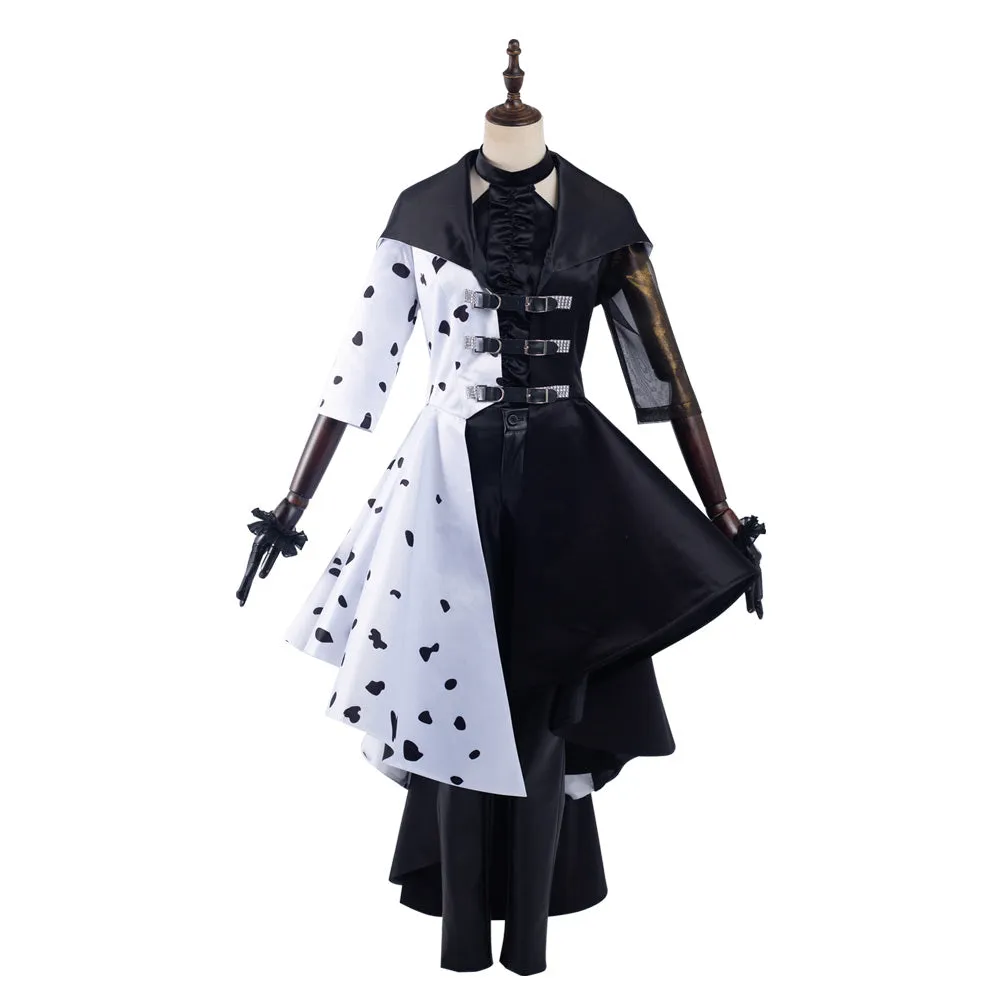 2021 Movie Cruella Cruella de Vil Halloween Carnival Suit Cosplay Costume Dress Outfits