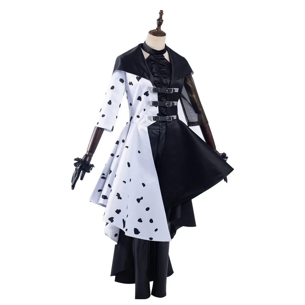 2021 Movie Cruella Cruella de Vil Halloween Carnival Suit Cosplay Costume Dress Outfits