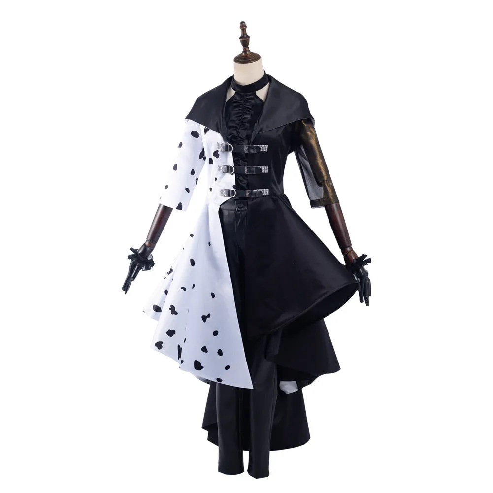 2021 Movie Cruella Cruella de Vil Halloween Carnival Suit Cosplay Costume Dress Outfits
