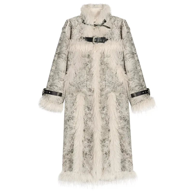 【25s Feb.】Retro High-end Plush Patchwork Fur Coat