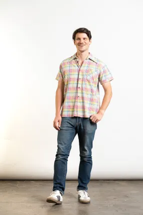 70s Multi-Colour Plaid Short Sleeve Shirt