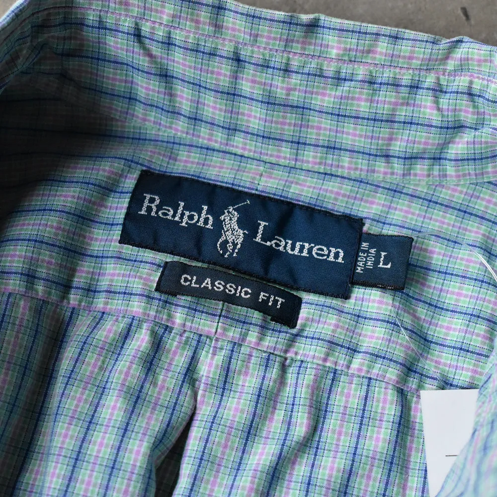 90's Ralph Lauren “CLASSIC FIT” チェック 半袖 ボタンダウンシャツ  240805 S2153