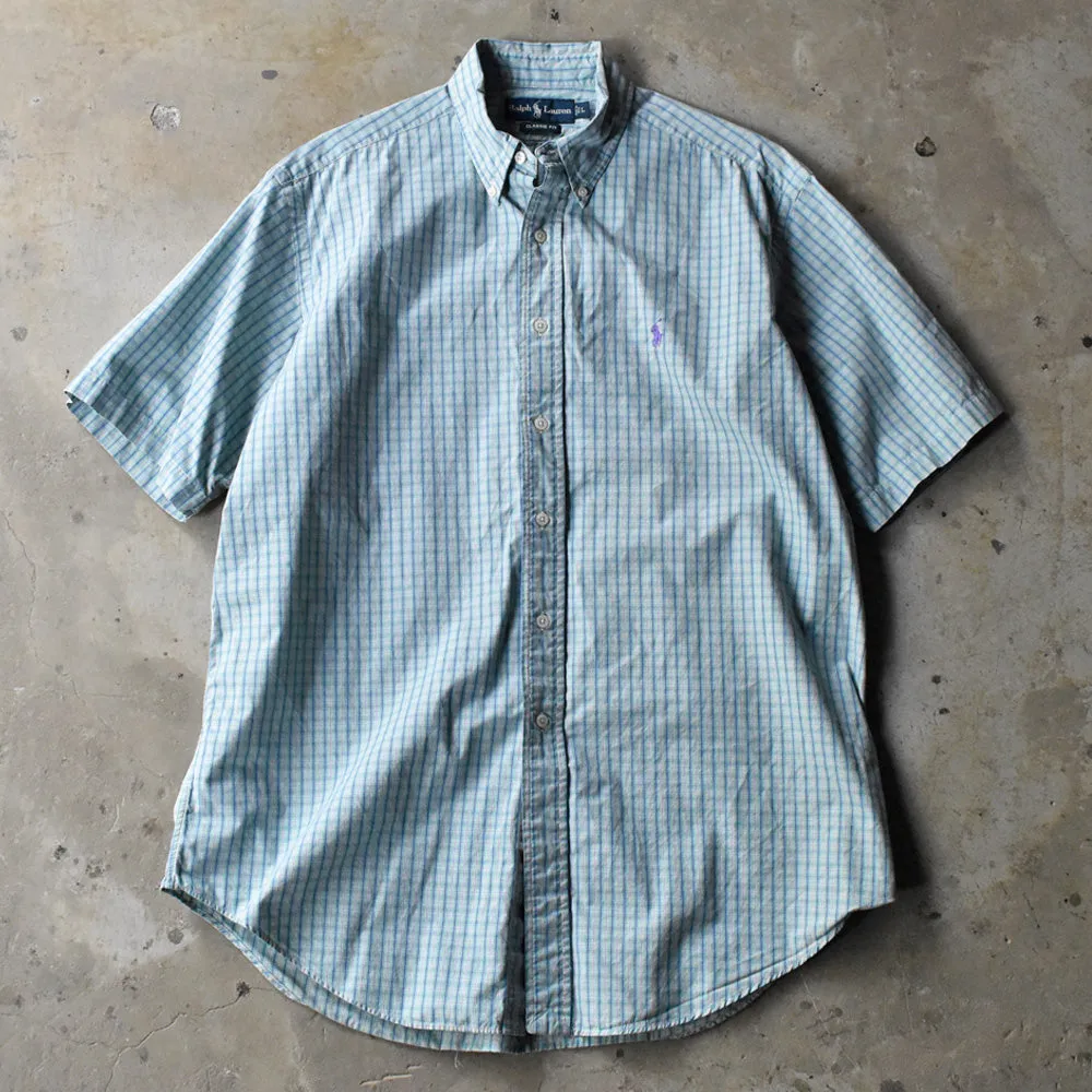 90's Ralph Lauren “CLASSIC FIT” チェック 半袖 ボタンダウンシャツ  240805 S2153