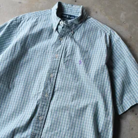 90's Ralph Lauren “CLASSIC FIT” チェック 半袖 ボタンダウンシャツ  240805 S2153