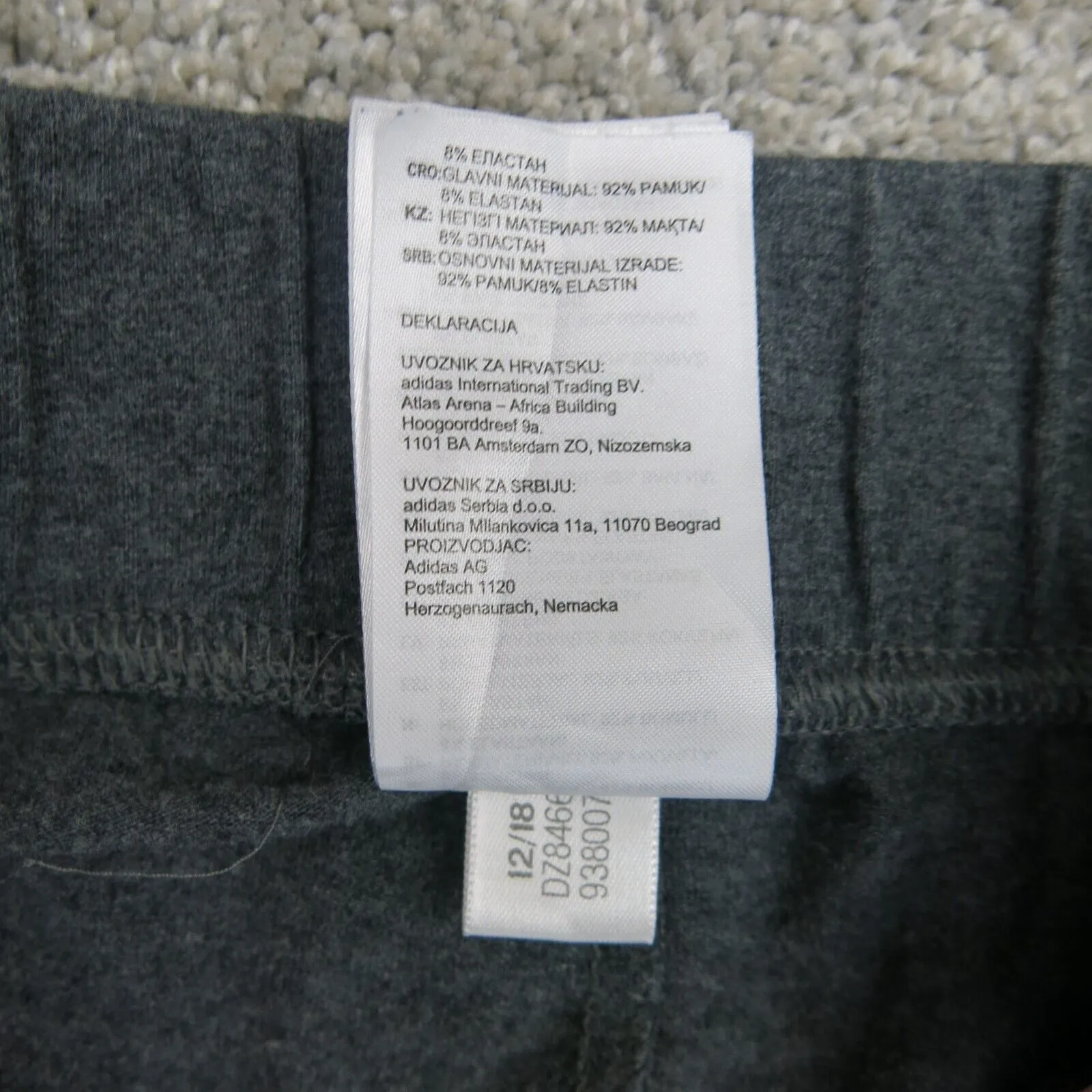 Adidas Toddler Girls Cropped Sweatpants Short  Dark Gray 3 Striped Size Medium