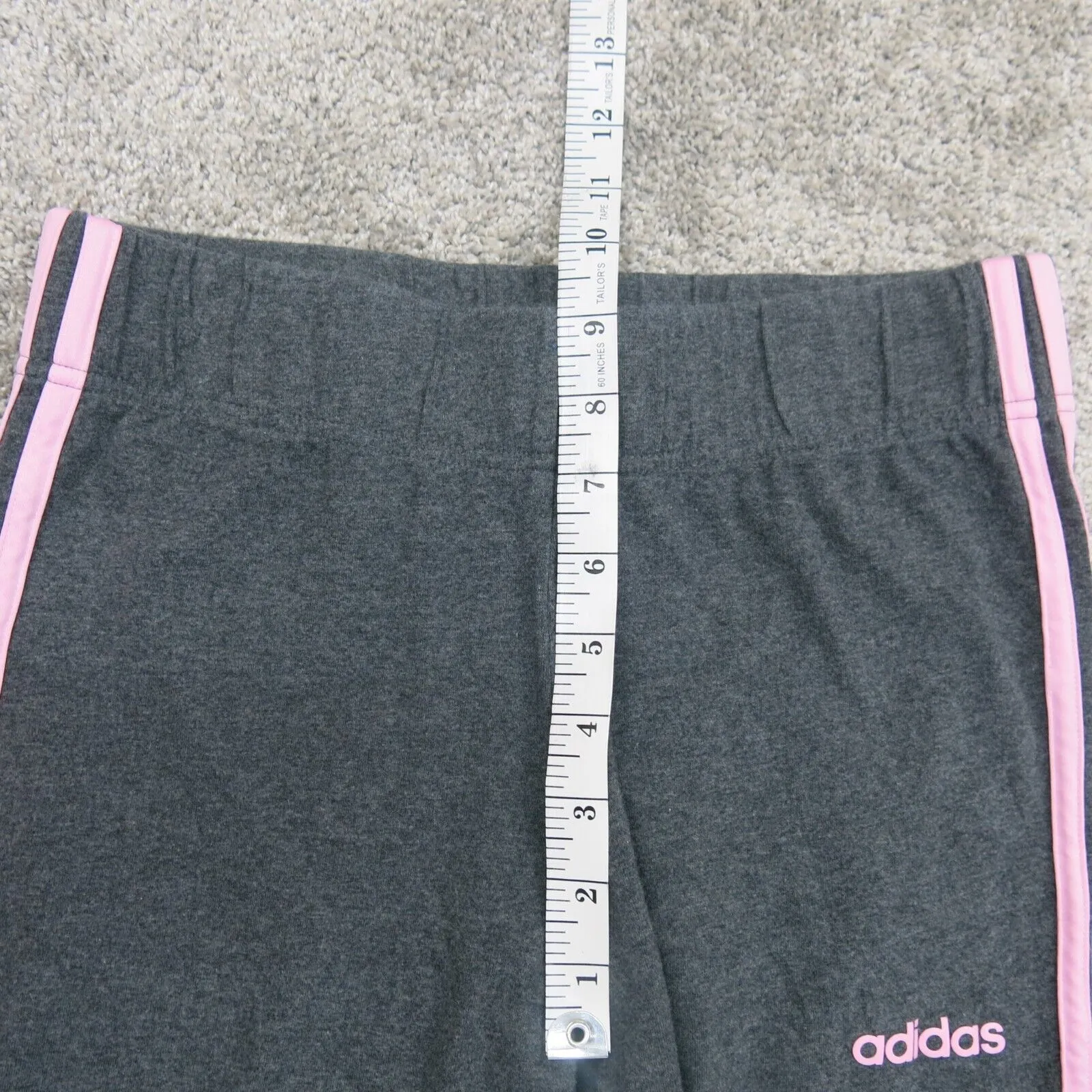 Adidas Toddler Girls Cropped Sweatpants Short  Dark Gray 3 Striped Size Medium