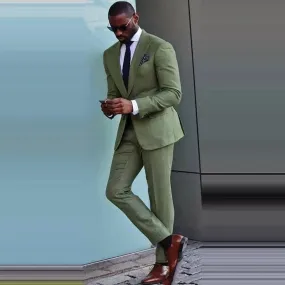 Aidase Men Set Green Single Button Party Two Piece (Jacket   Pants) 2024 Formal Wedding Dress Suit Blaizer Masculino