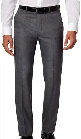 Alfani Mens Slim fit Dress Pants 32 / 32 Grey Stretch