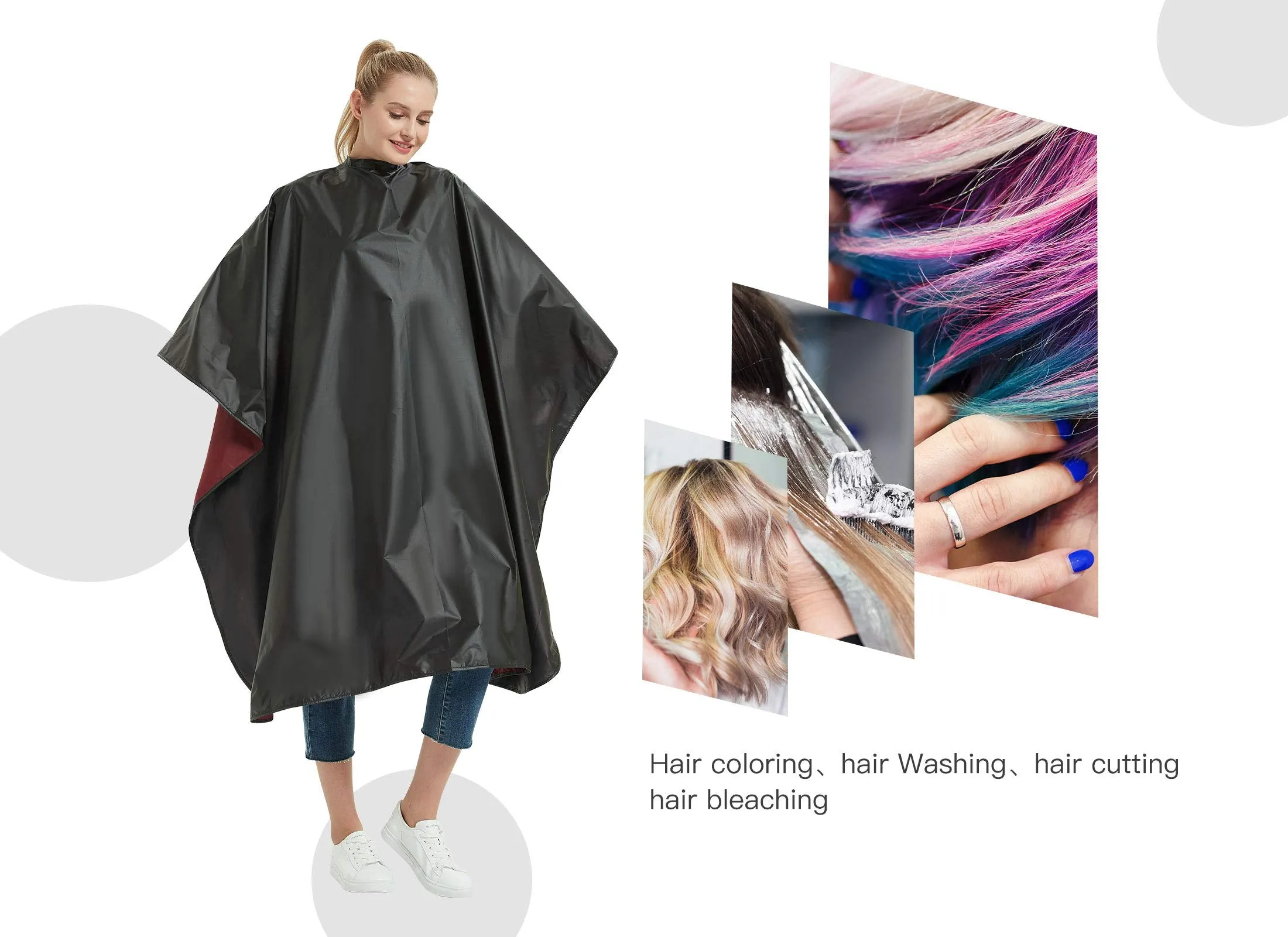 All Purpose Styling Chemical Hair Cutting Cape, Salon Barber Stylist Coloring Shampoo Waterproof Clients Gown Smock Capes