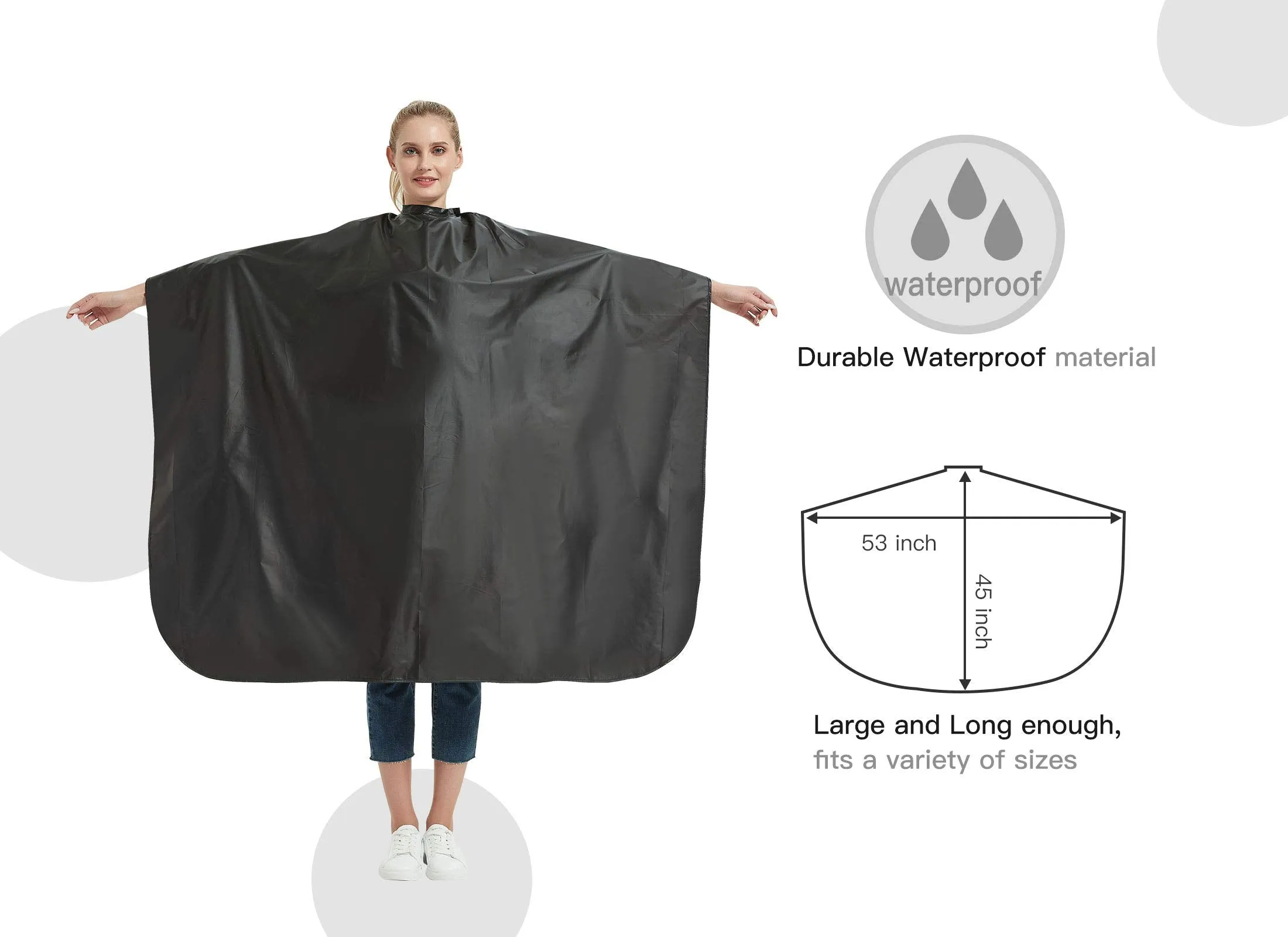 All Purpose Styling Chemical Hair Cutting Cape, Salon Barber Stylist Coloring Shampoo Waterproof Clients Gown Smock Capes