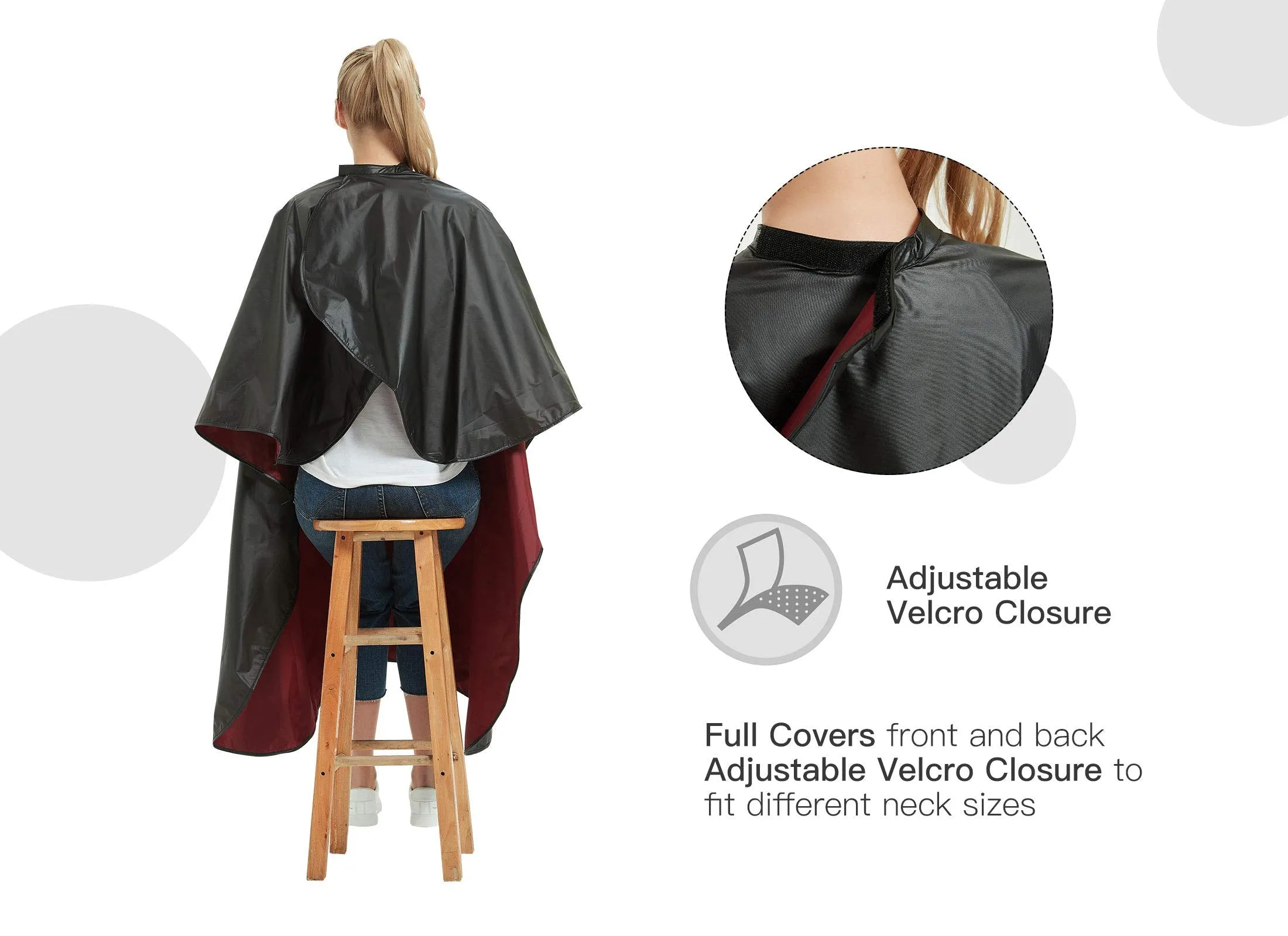 All Purpose Styling Chemical Hair Cutting Cape, Salon Barber Stylist Coloring Shampoo Waterproof Clients Gown Smock Capes