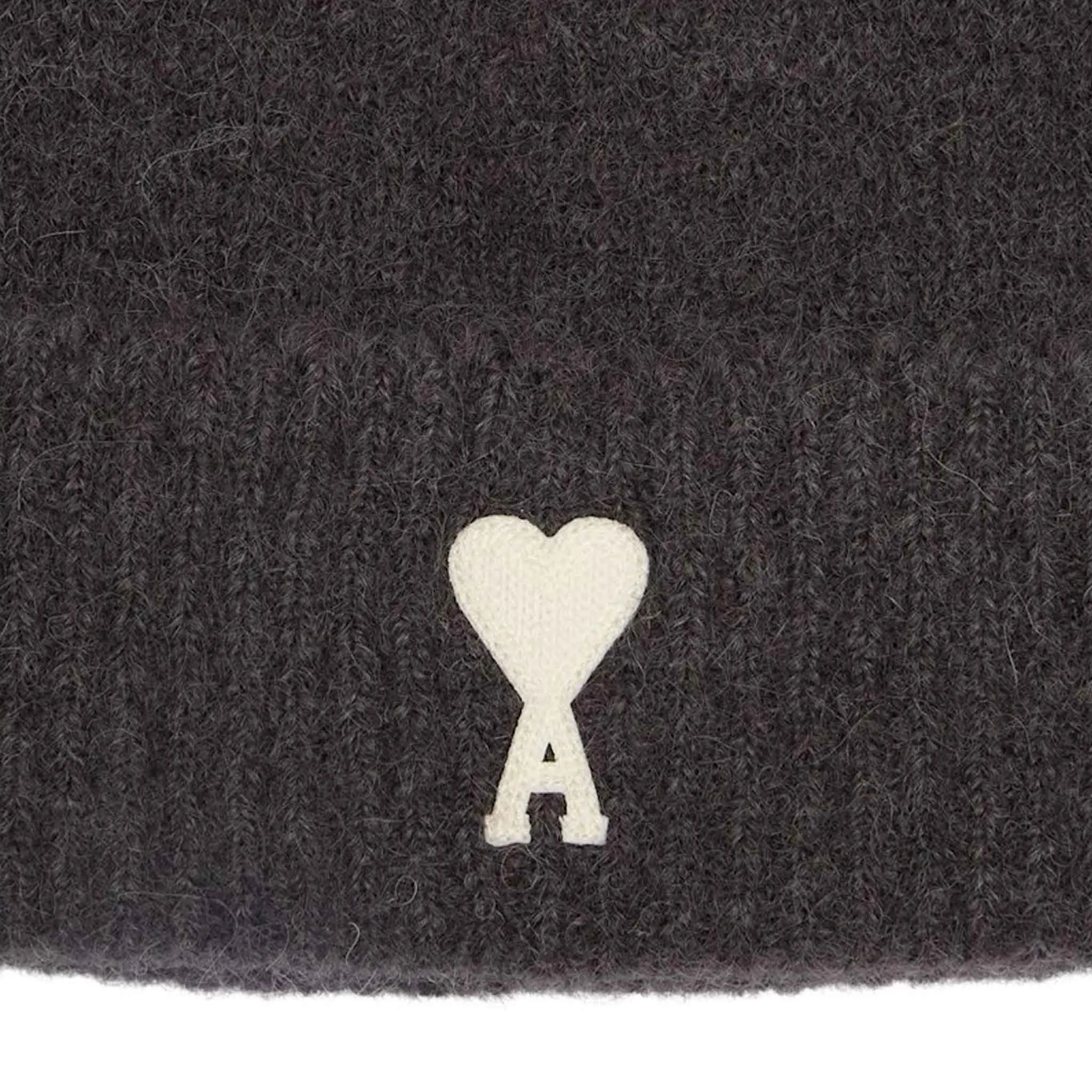 AMI De Coeur Beanie Hairy Alpaca Knit in Charcoal
