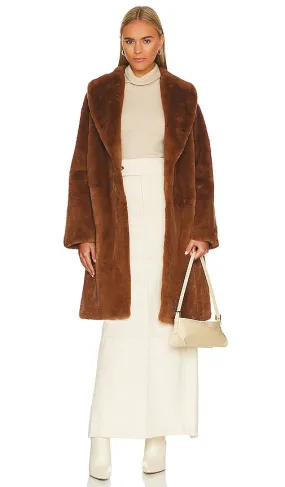 Apparis Bree Faux Fur Coat in Brown