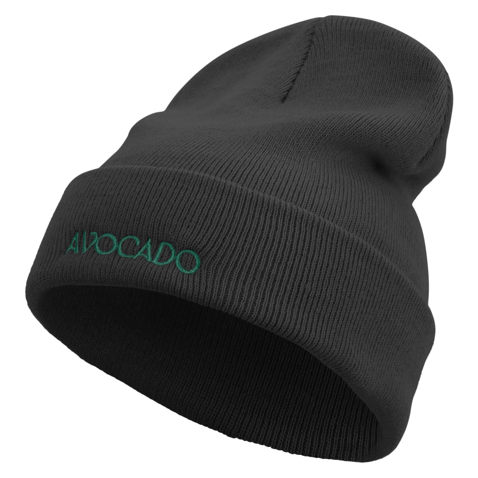 Avocado Embroidered 12 inch Long Knitted Beanie