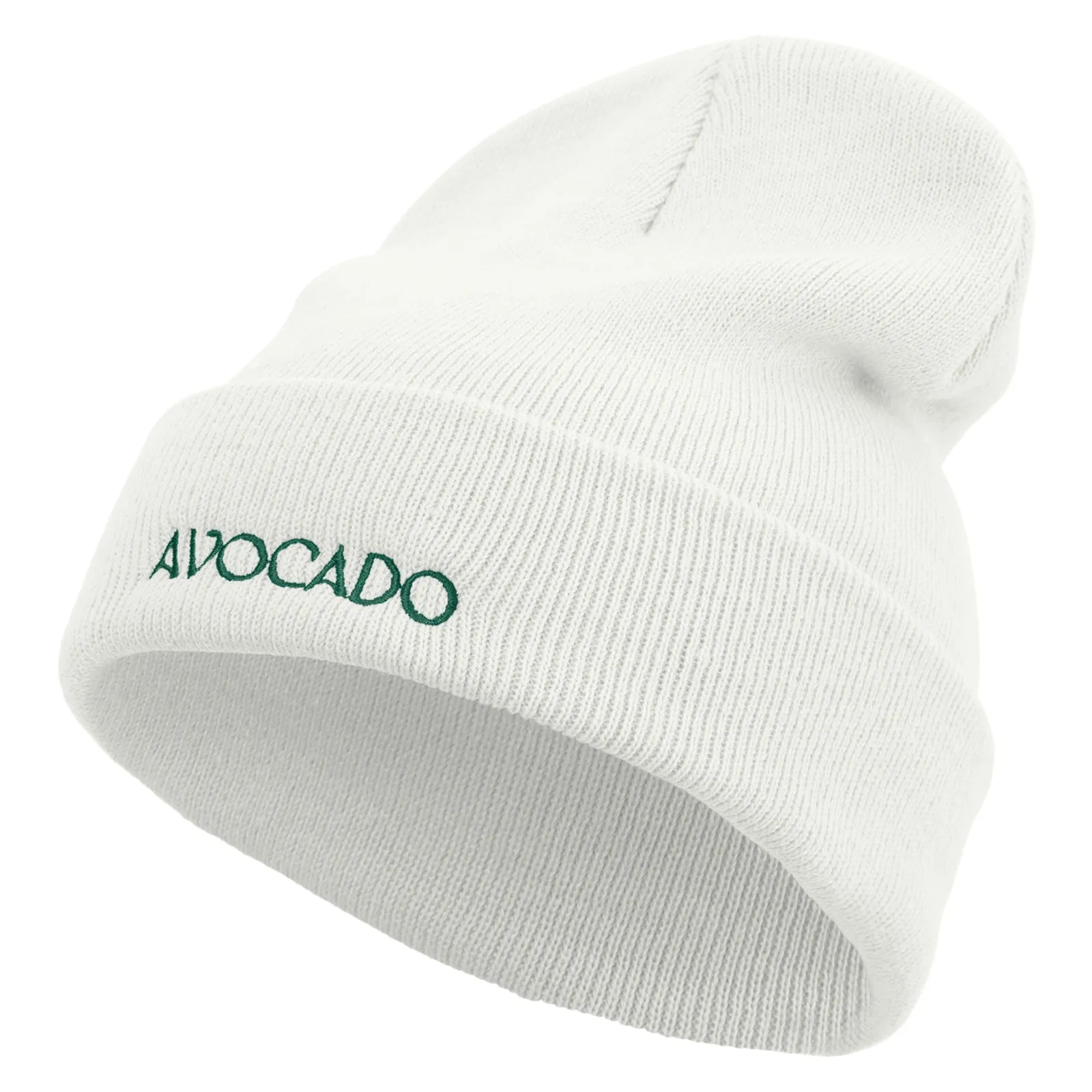 Avocado Embroidered 12 inch Long Knitted Beanie
