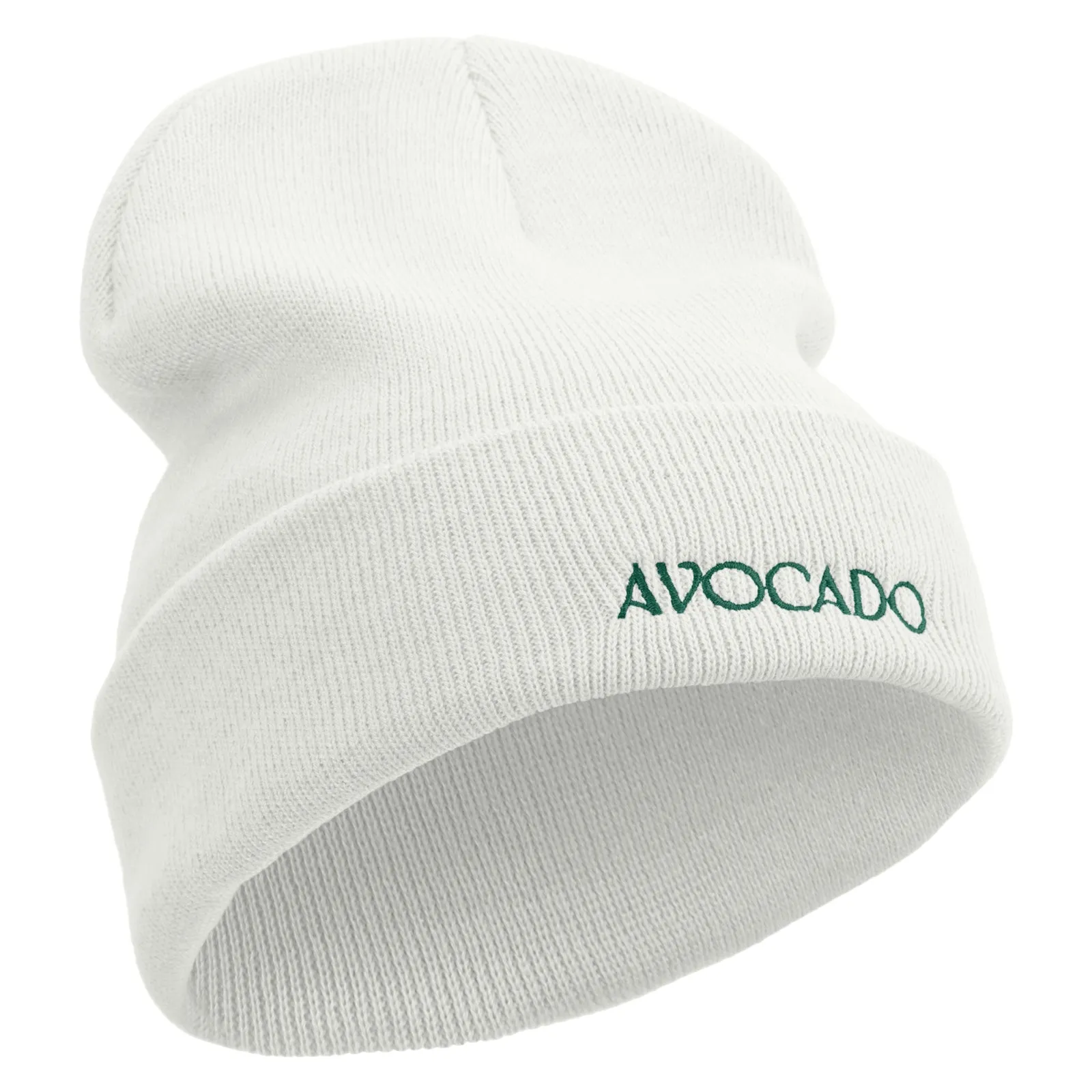 Avocado Embroidered 12 inch Long Knitted Beanie