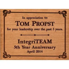 Award Cherry Plaque