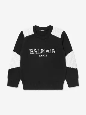 Balmain Boys Paris Logo Jumper in Black
