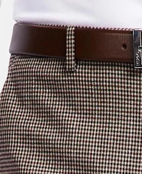 Bar III Mens Skinny Fit Check Suit Dress Pants Burgundy Black 30 x 32