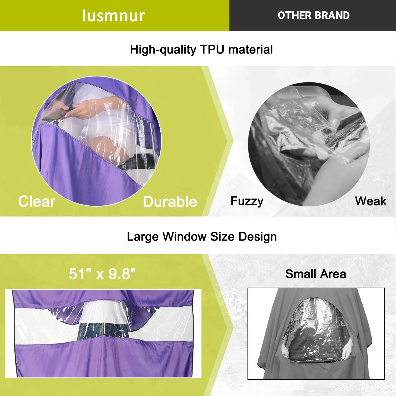 Barber Capes, Iusmnur Professional Hair Salon Cape with Adjustable Metal Clip Shampoo Hair Cutting Cape for Home&Barbers Shop - 51 x 65 inches (Purple) Purple