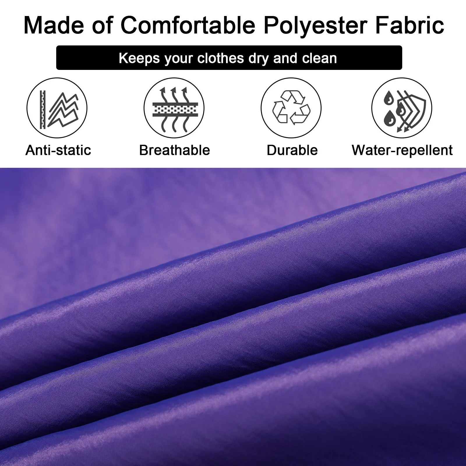 Barber Capes, Iusmnur Professional Hair Salon Cape with Adjustable Metal Clip Shampoo Hair Cutting Cape for Home&Barbers Shop - 51 x 65 inches (Purple) Purple