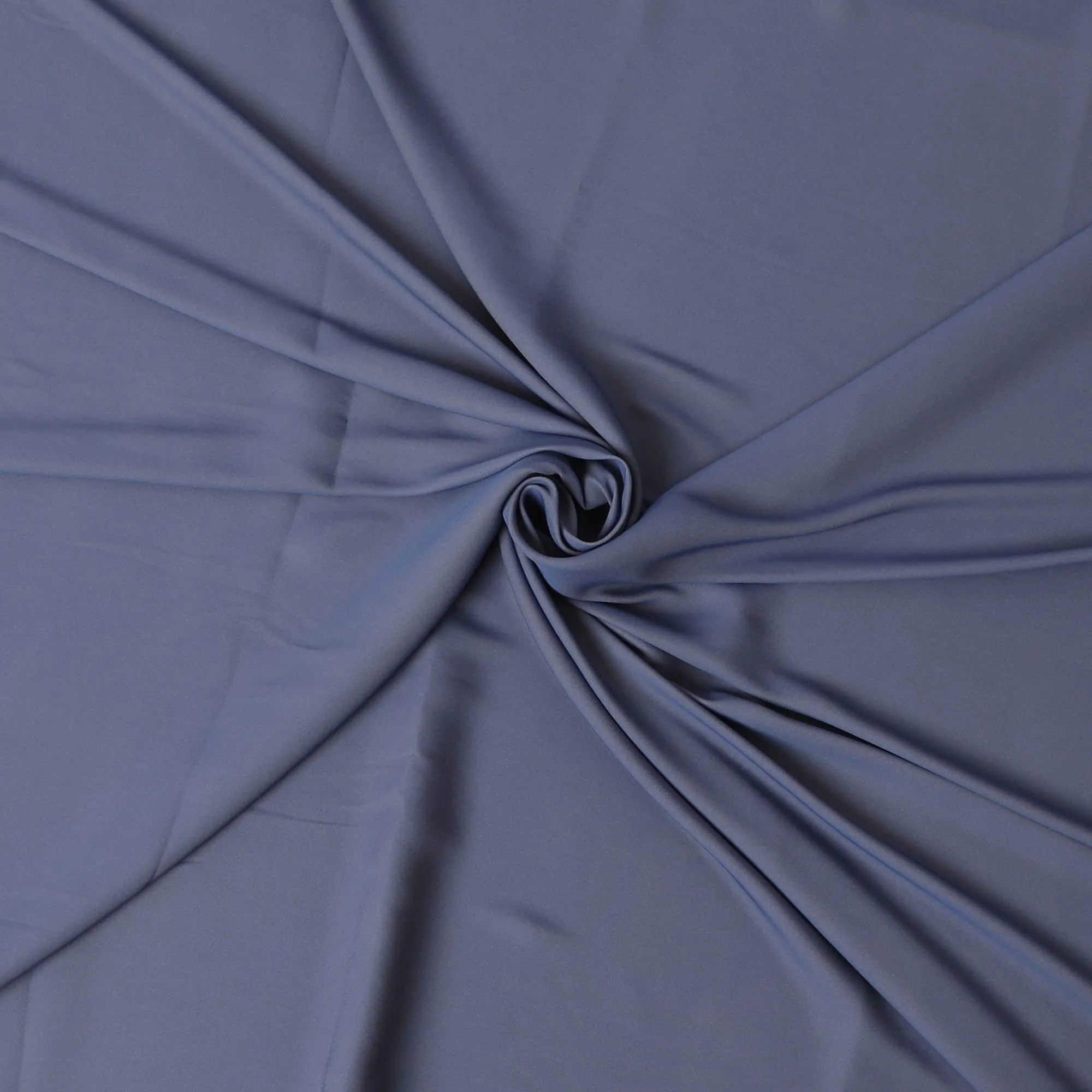Beige, Blue plain two tone synthetic reversible crepe fabric-D10678