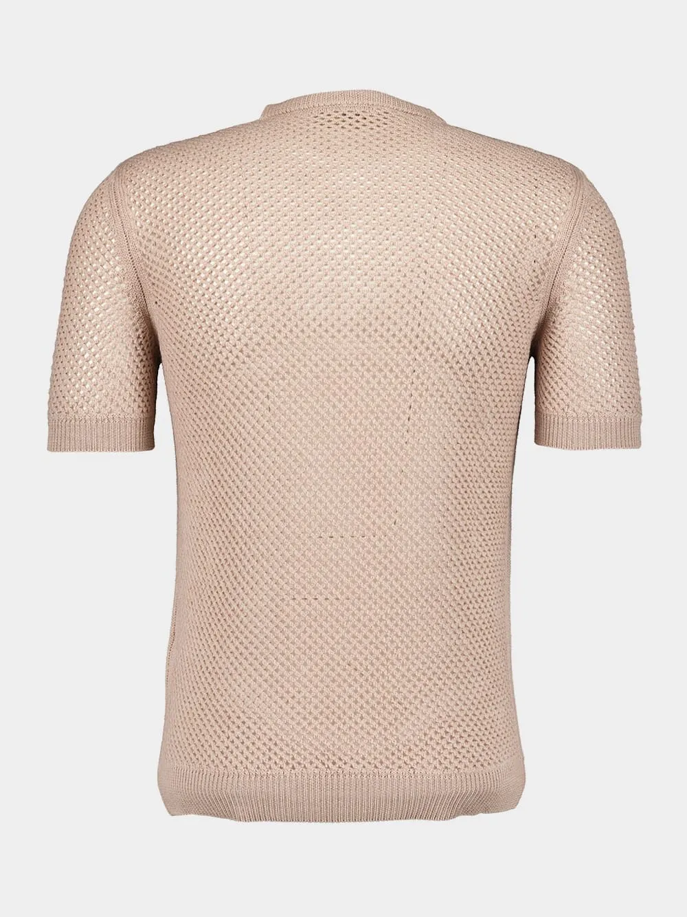 Beige Mesh Wool Jumper