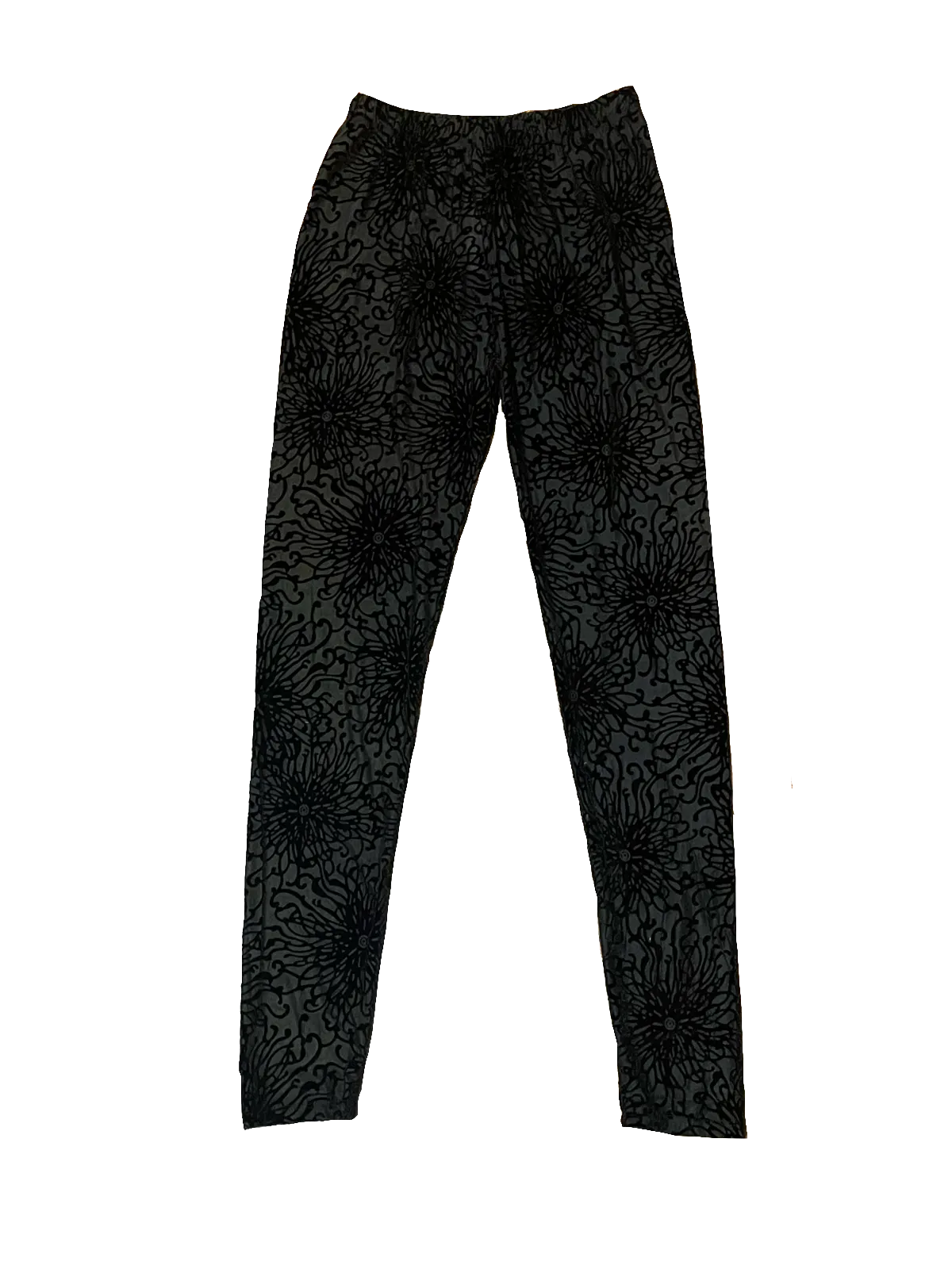 Black Velvet Burnout Leggings