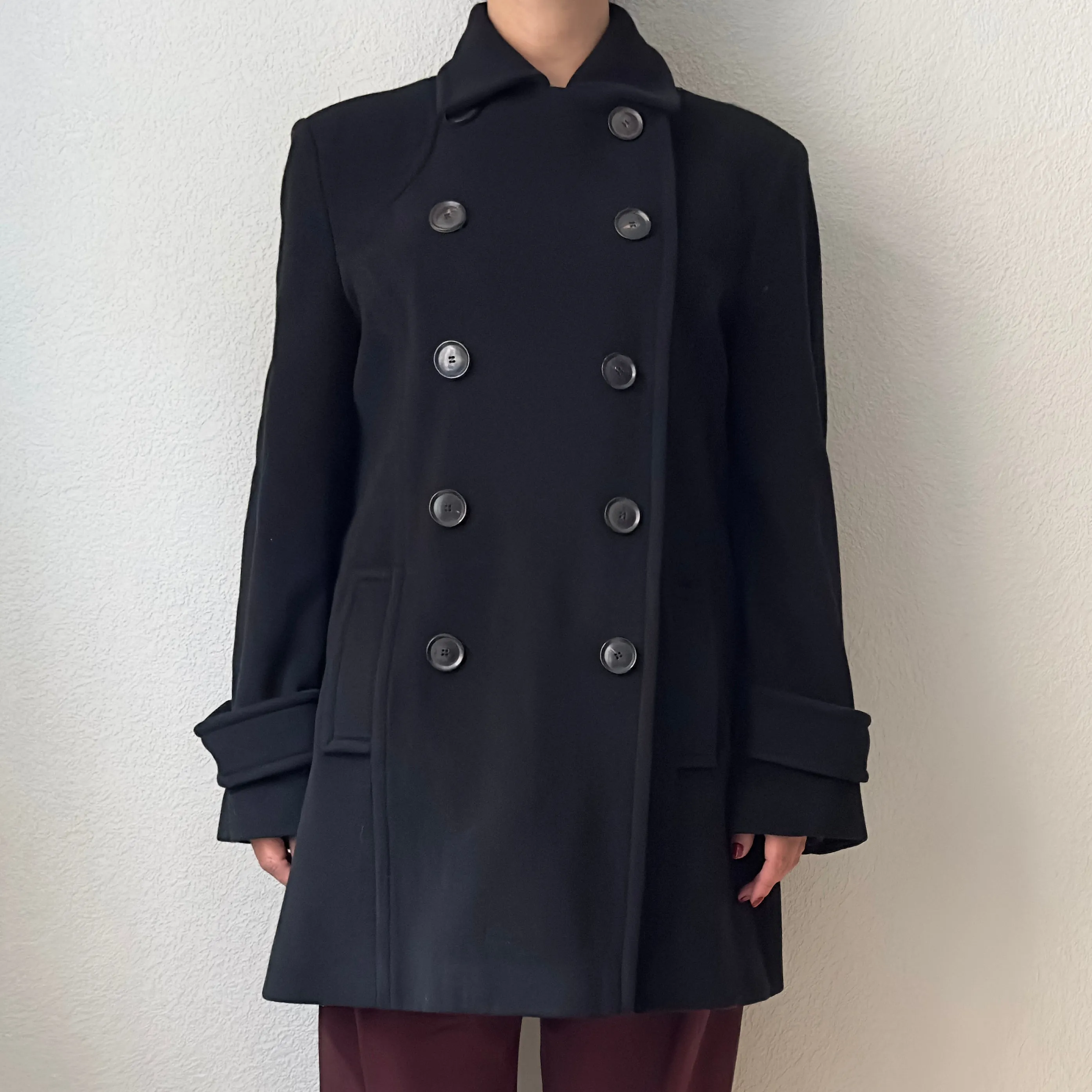 Black Wool Pea Coat - size M