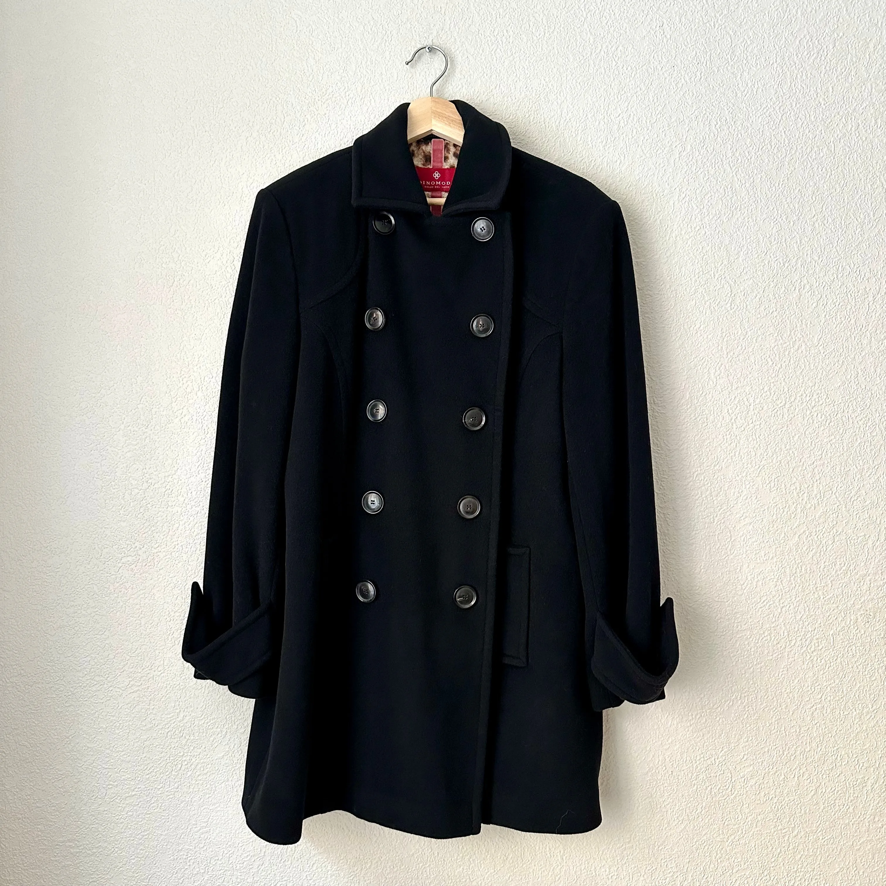 Black Wool Pea Coat - size M