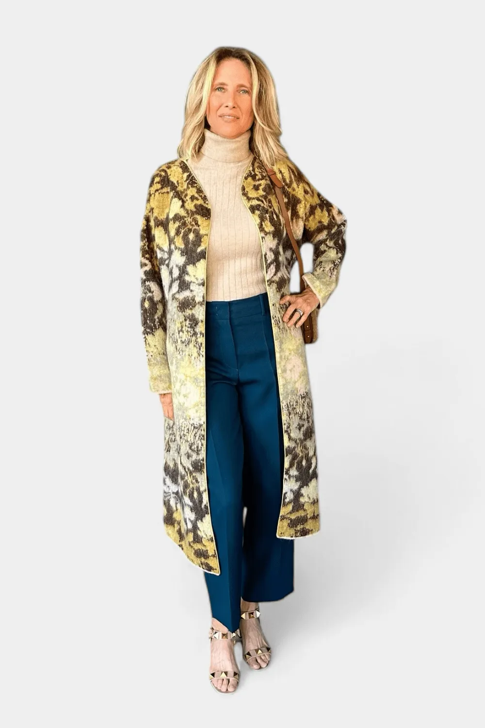 Bloom Mist Mohair Alpaca Jacquard Coat