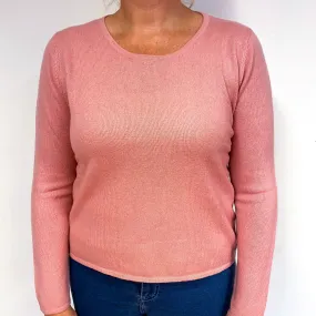 Blush Pink Cashmere Crew Neck Jumper Large