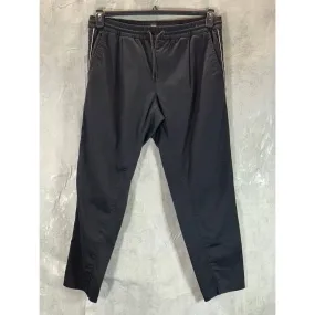 BOSS HUGO BOSS Men's Black Striped Tapered-Fit Stretch Pull-On Track Pants SZ XL