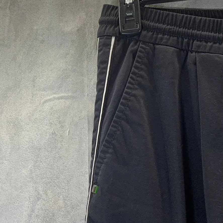 BOSS HUGO BOSS Men's Black Striped Tapered-Fit Stretch Pull-On Track Pants SZ XL