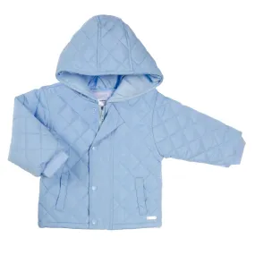 Boys Blue Hooded Quilted Jacket