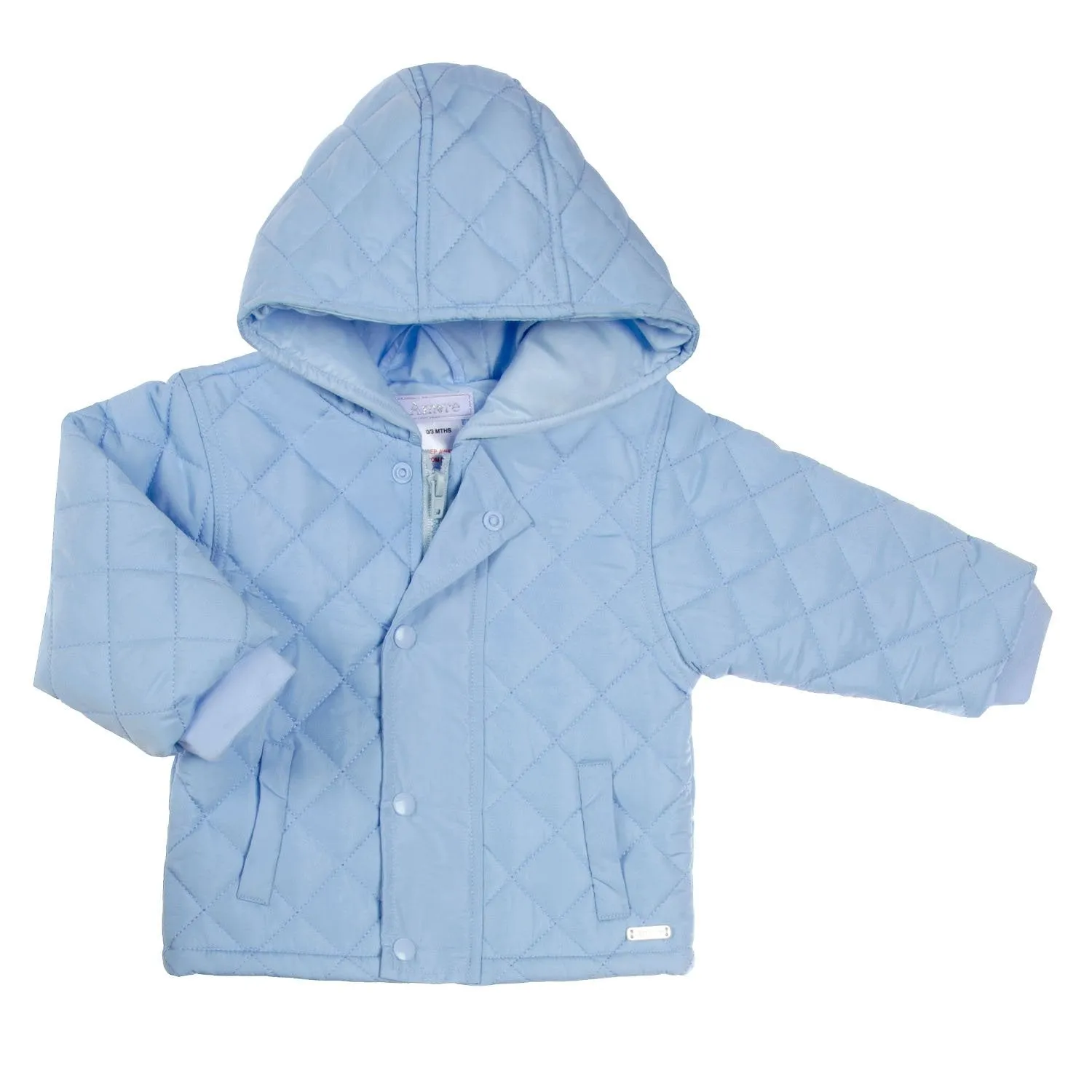 Boys Blue Hooded Quilted Jacket