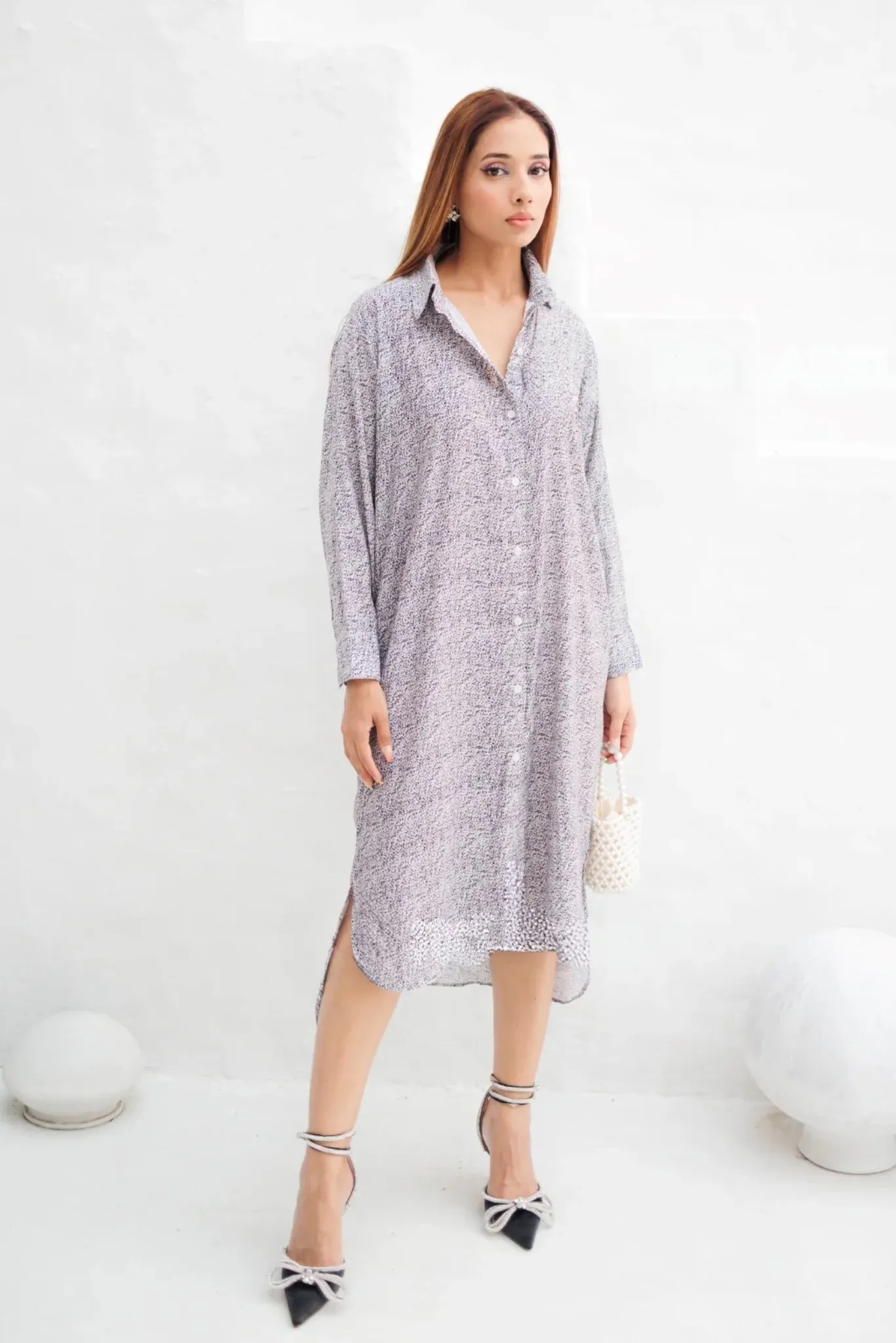 Break The Code Oversized Shirt Dress