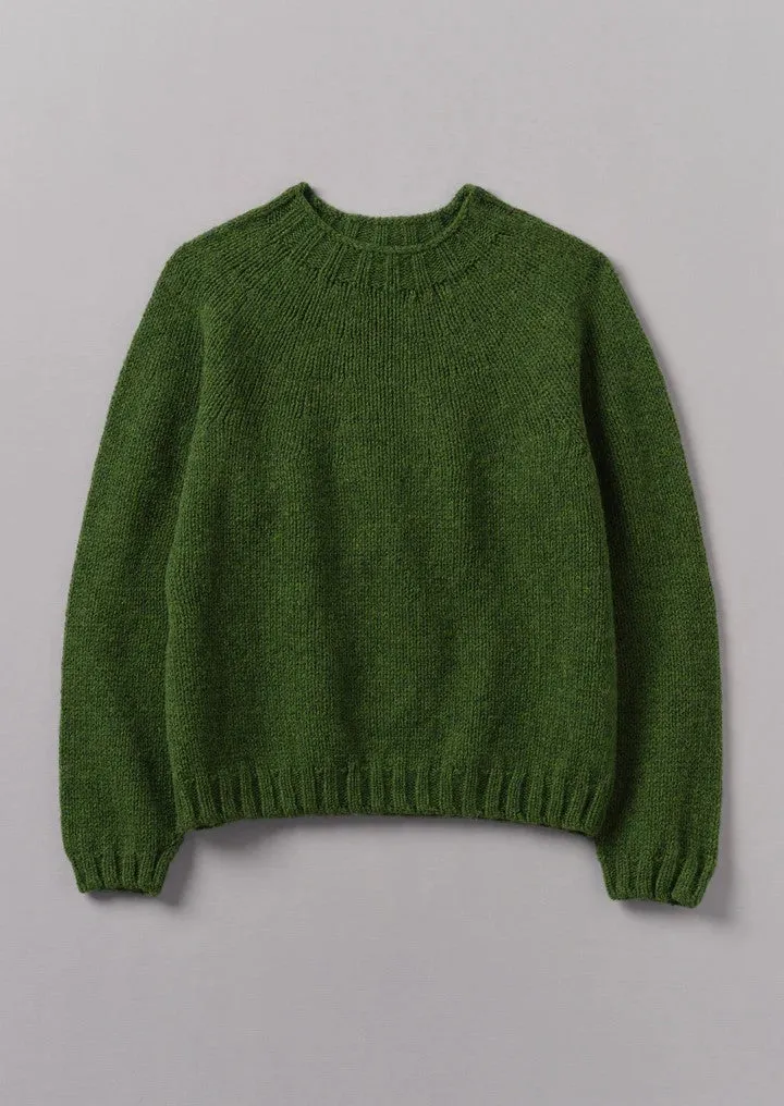 British Wool Sweater in Lawn Green