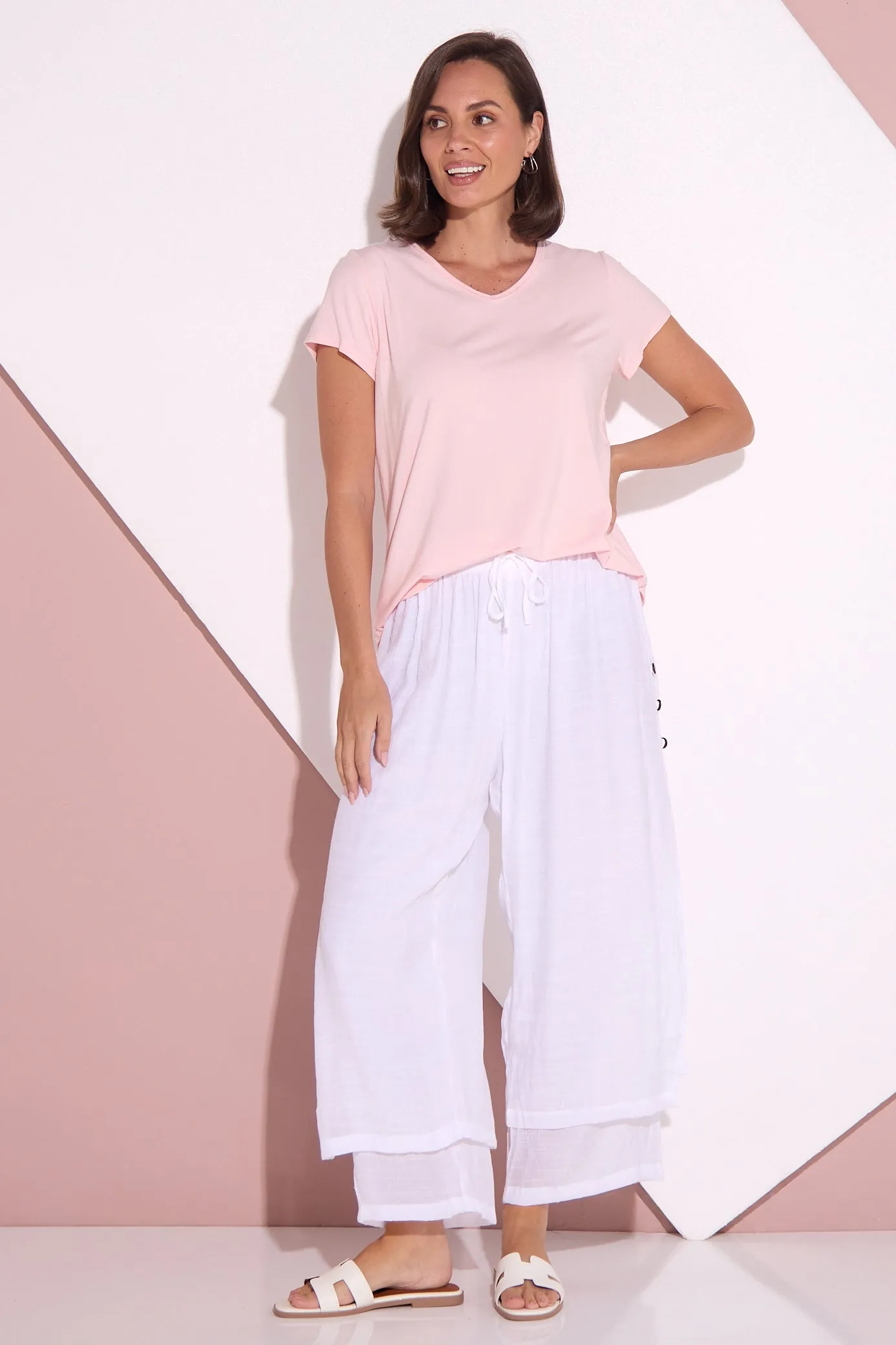 Brooke Layered Pants - White
