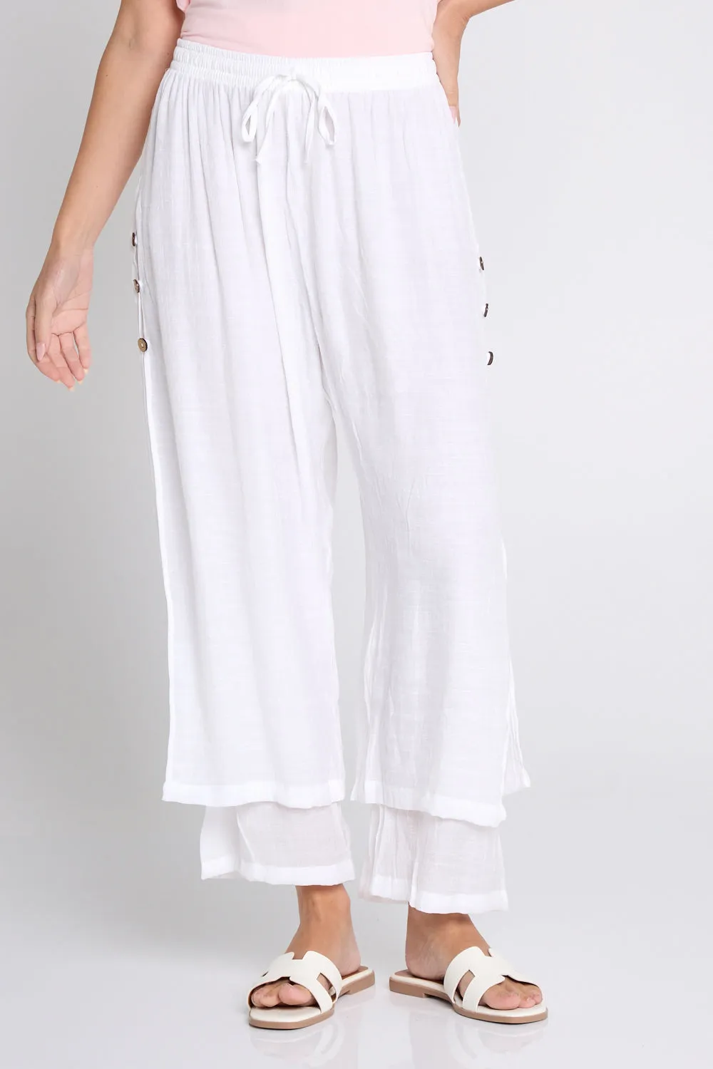 Brooke Layered Pants - White