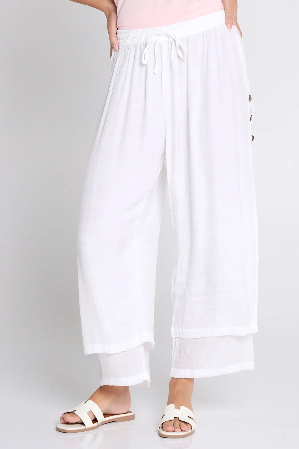 Brooke Layered Pants - White