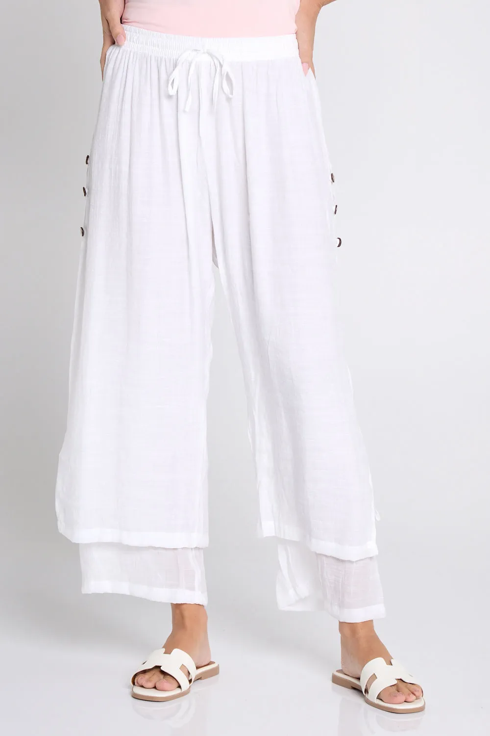 Brooke Layered Pants - White
