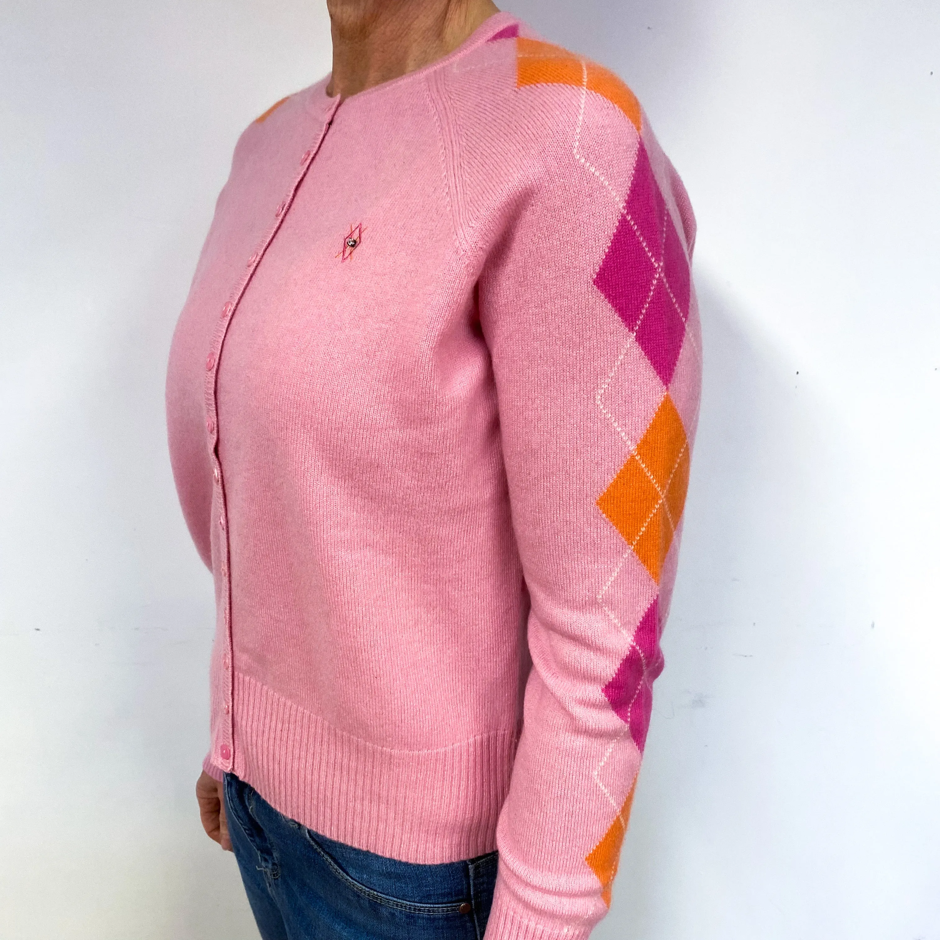Bubblegum Punk Diamond Cashmere Cardigan Medium