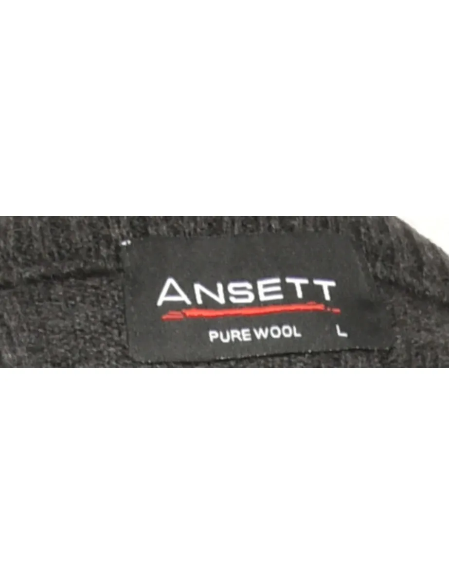 Cable Knit Grey Jumper - L