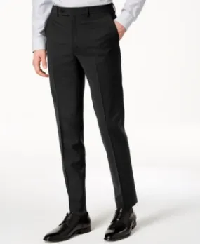 Calvin Klein Mens Skinny fit Dress Pants Pants 38 / 32 Black Solid Stretch