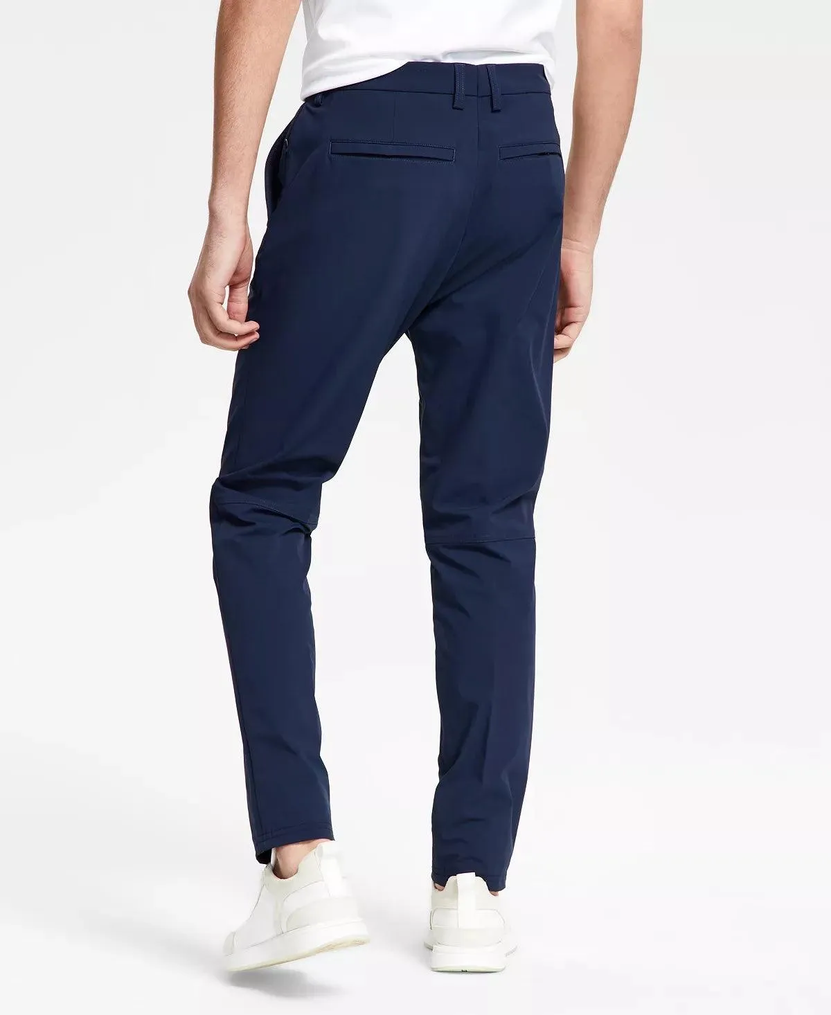 Calvin Klein Mens Slim Fit Dress Pants 36 / 30 Navy Blue Solid